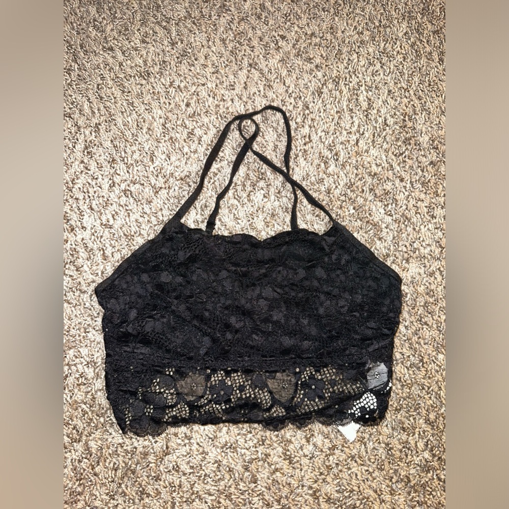 STRADIVARIUS open back black top